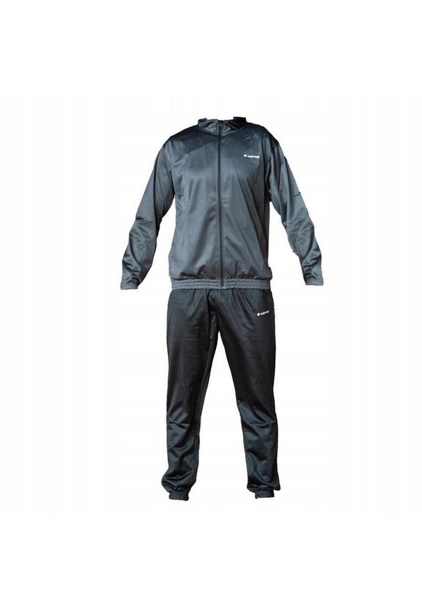 LOTTO - Męski Dres Trykotowy. Kolor: szary. Materiał: dresówka