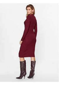 Guess Sukienka dzianinowa Cecile W3BK39 Z2V42 Bordowy Slim Fit. Kolor: czerwony. Materiał: dzianina, wiskoza, syntetyk #3