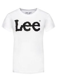 Lee T-Shirt Logo Tee L42UER12 112109470 Biały Regular Fit. Kolor: biały. Materiał: bawełna