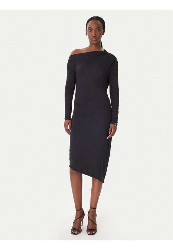 Patrizia Pepe Sukienka koktajlowa 8A1606/J37-K103 Czarny Regular Fit. Kolor: czarny. Materiał: syntetyk. Styl: wizytowy