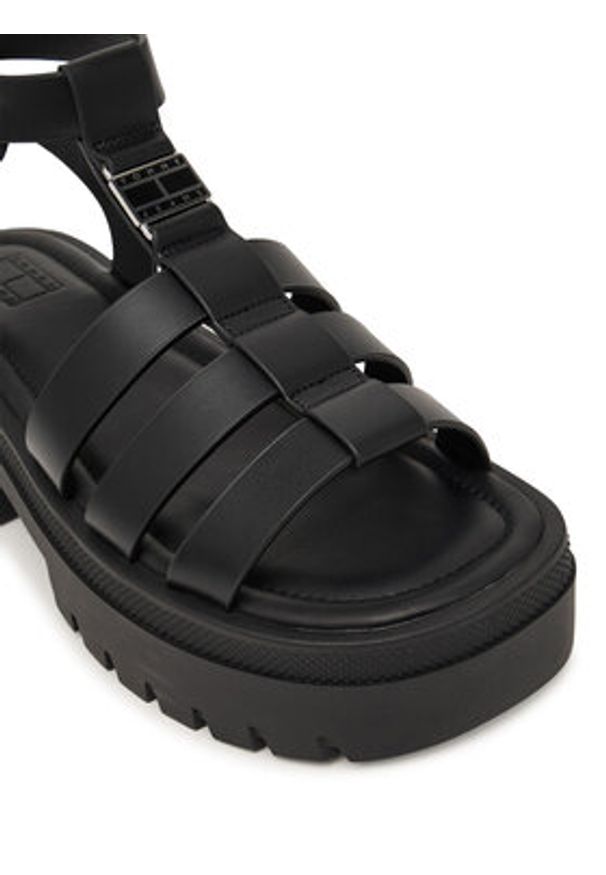 Tommy Jeans Sandały Tjw Fisherman Leather Max Sandal EN0EN02943 Czarny. Kolor: czarny. Materiał: skóra