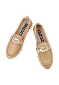 Półbuty damskie Hispanitas, ze skóry naturalnej wsuwany krój metalowa ozdoba na podbiciu, beżowe, HV264662 Bolero-V26 Desert. Okazja: na co dzień. Kolor: beżowy. Materiał: skóra. Szerokość cholewki: normalna. Wzór: aplikacja. Styl: elegancki, casual #5