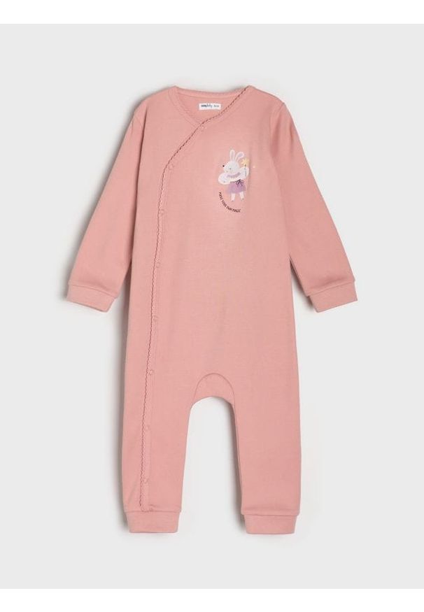 Sinsay - Śpiochy z nadrukiem - różowy. Kolor: różowy. Wzór: nadruk