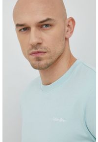 Calvin Klein t-shirt bawełniany kolor zielony. Kolor: zielony. Materiał: bawełna. Wzór: nadruk #2