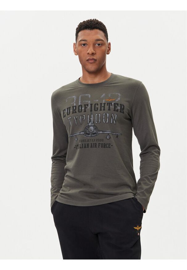Aeronautica Militare Longsleeve 252TS2477UJ00641 Szary Regular Fit. Kolor: szary. Materiał: bawełna. Długość rękawa: długi rękaw
