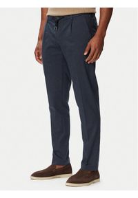 Bugatti Chinosy 1950-16210E Granatowy Slim Fit. Kolor: niebieski. Materiał: len #1