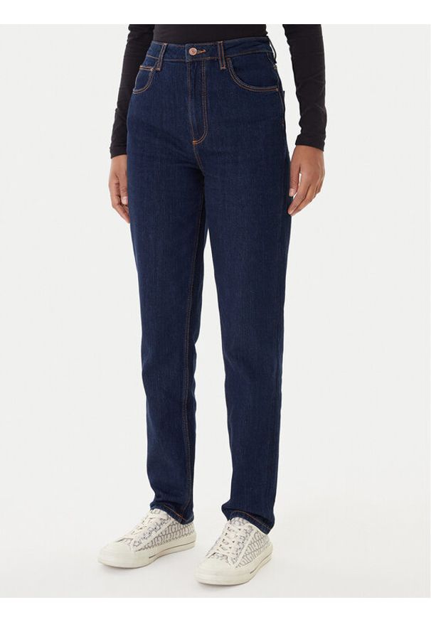 Guess Jeansy W2YA21 D4NH4 Granatowy Tapered Leg. Kolor: niebieski