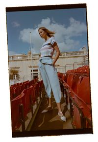 MOODO - Spodnie kuloty błękitne. Kolor: niebieski. Materiał: lyocell #1