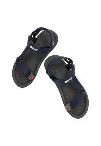 Big-Star - Granatowe Sandały Big Star Męskie Buty Sportowe. Okazja: na spacer, na co dzień. Zapięcie: rzepy. Kolor: niebieski. Materiał: materiał. Sezon: lato. Styl: sportowy #2
