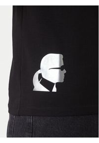 Karl Lagerfeld - KARL LAGERFELD T-Shirt 755403 554235 Czarny Slim Fit. Typ kołnierza: dekolt w karo. Kolor: czarny. Materiał: bawełna #5