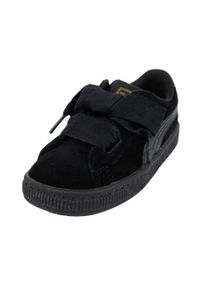Puma - Dziecięce/niemowlęce Skórzane Buty Treningowe SNK Heart. Kolor: czarny. Materiał: skóra. Sport: turystyka piesza