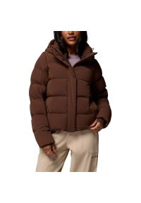 columbia - Kurtka damska Columbia Amaze Puff 2133714256 - brązowa. Kolor: brązowy. Materiał: puch, materiał, włókno, elastan, nylon. Wzór: paski. Sezon: zima