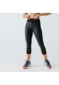 KALENJI - Legginsy do biegania krótkie damskie Kalenji Dry+ Feel. Kolor: czarny. Materiał: materiał, poliester, elastan. Długość: krótkie. Sport: fitness