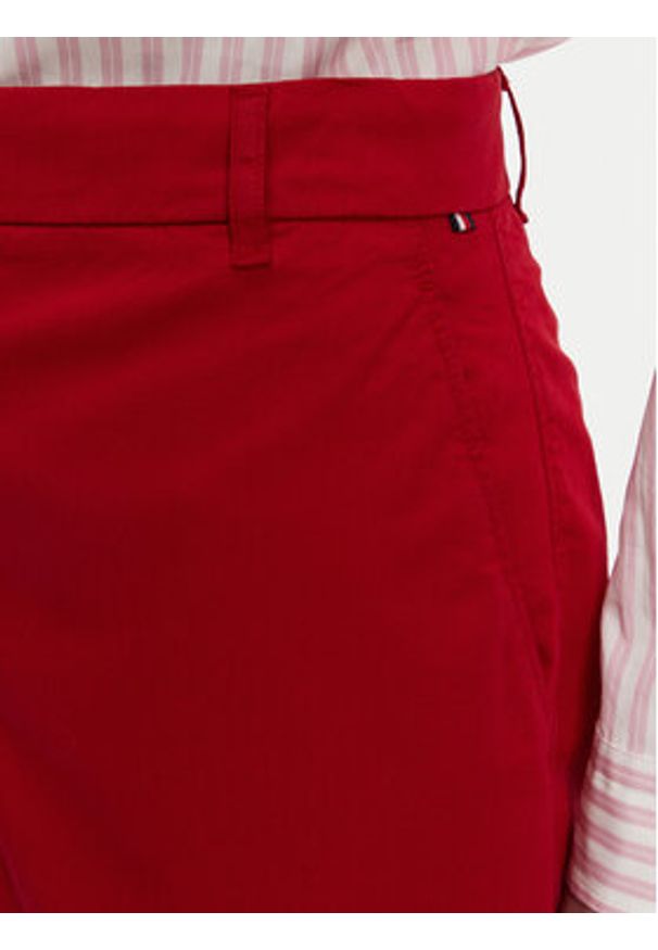 TOMMY HILFIGER - Tommy Hilfiger Szorty materiałowe WW0WW42457 Czerwony Regular Fit. Kolor: czerwony. Materiał: bawełna