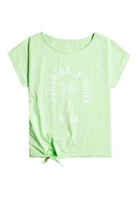 Koszulka turystyczna dla dzieci Roxy Pura Playa. Kolor: zielony. Materiał: bawełna. Długość rękawa: krótki rękaw. Długość: krótkie #1