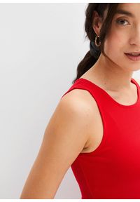 bonprix - Top w prążek z czystej bawełny organicznej (2 szt.). Kolor: czerwony. Materiał: bawełna. Wzór: prążki #3