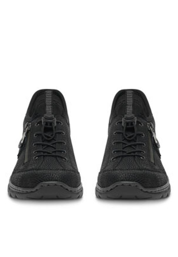 Rieker Sneakersy L32F1-00 Czarny. Kolor: czarny. Materiał: skóra