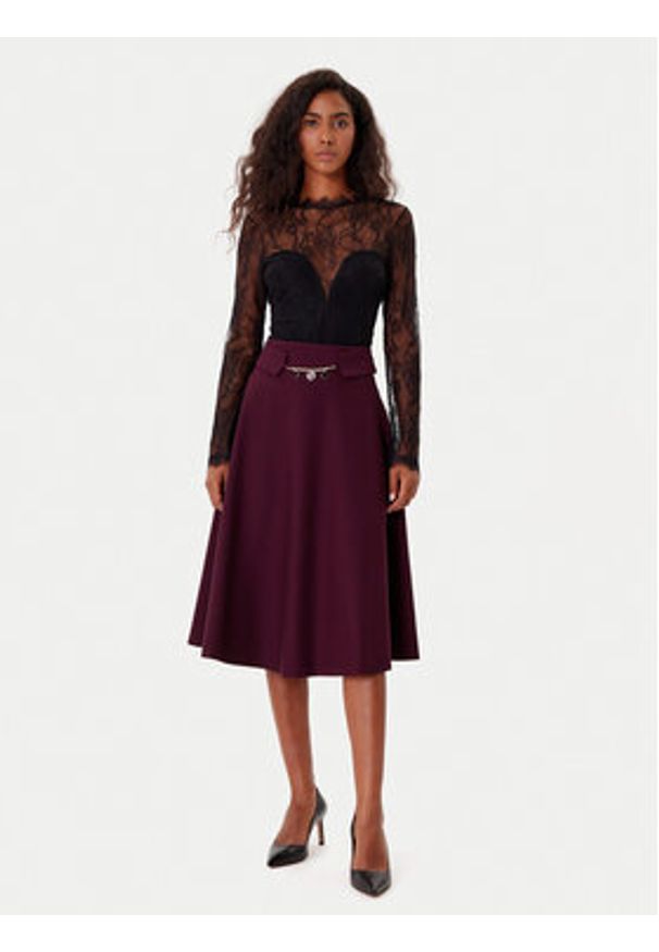 Rinascimento Spódnica trapezowa CFC0126216003 Bordowy Regular Fit. Kolor: czerwony. Materiał: syntetyk