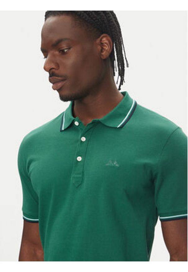 Lindbergh Polo 30-404010 Zielony Relaxed Fit. Typ kołnierza: polo. Kolor: zielony. Materiał: bawełna