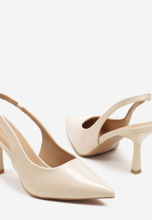 Renee - Jasnobeżowe Sandały na Szpilce Slingback Falithra. Okazja: na imprezę, na co dzień. Kolor: beżowy. Materiał: jeans. Sezon: lato. Obcas: na szpilce. Styl: klasyczny, casual