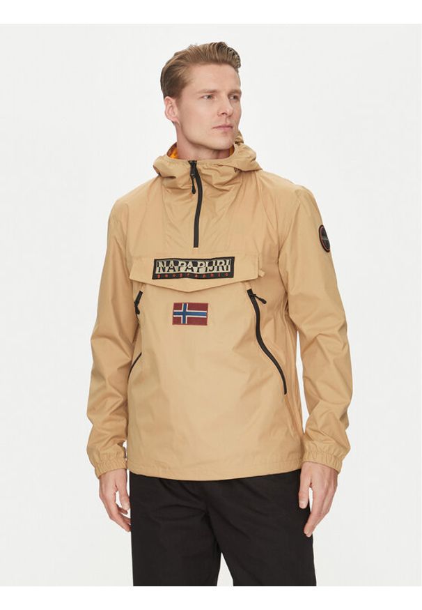 Napapijri Kurtka anorak Rainforest NP0A4HX6 Beżowy Regular Fit. Kolor: beżowy. Materiał: syntetyk