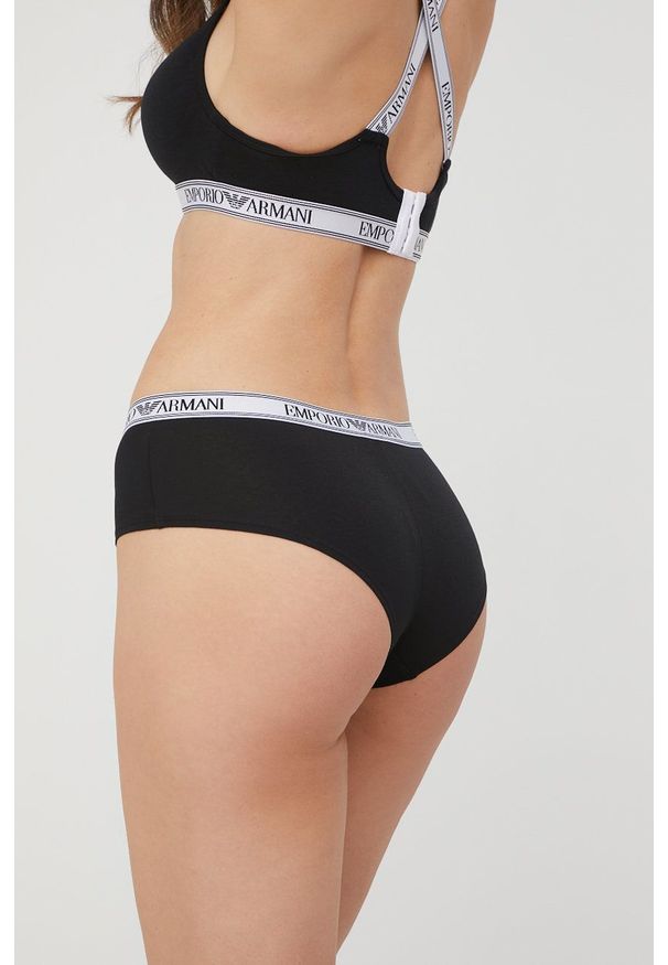 Emporio Armani Underwear figi kolor czarny. Kolor: czarny. Materiał: materiał, dzianina. Wzór: gładki