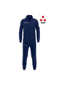 Dres piłkarski dla dorosłych Givova Tuta Revolution. Kolor: niebieski, wielokolorowy, biały. Materiał: dresówka. Sport: piłka nożna
