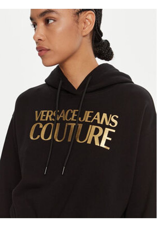 Versace Jeans Couture Bluza 79HAIT02 CF01T Czarny Regular Fit. Typ kołnierza: kołnierzyk włoski. Kolor: czarny. Materiał: bawełna