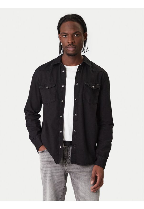 Tommy Jeans Koszula jeansowa Western DM0DM22432 Czarny Relaxed Fit. Kolor: czarny. Materiał: bawełna