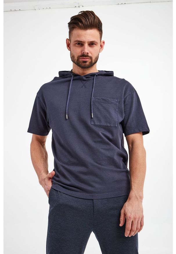 JOOP! Jeans - T-shirt JOOP! JEANS. Typ kołnierza: kaptur. Długość rękawa: krótki rękaw. Długość: krótkie