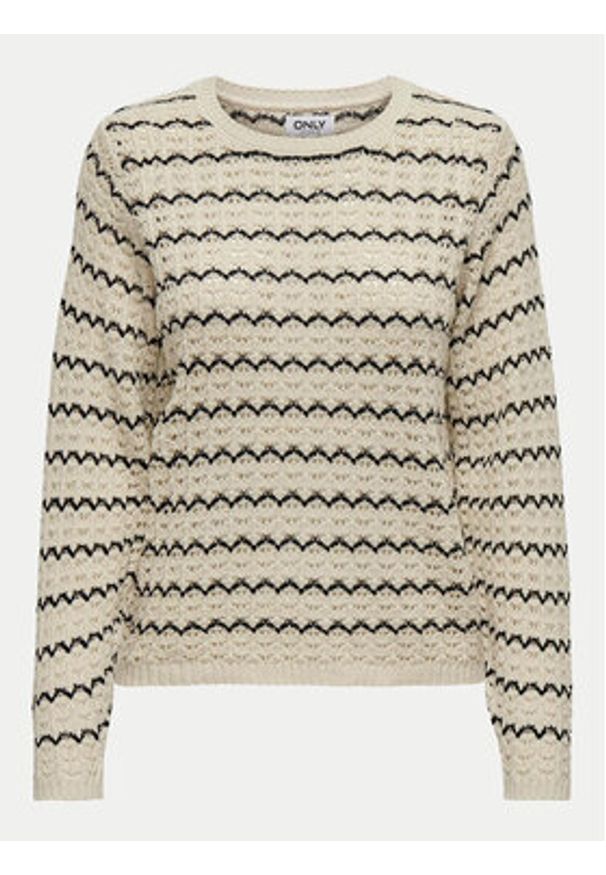 only - ONLY Sweter Asa 15324522 Beżowy Regular Fit. Kolor: beżowy. Materiał: bawełna, syntetyk