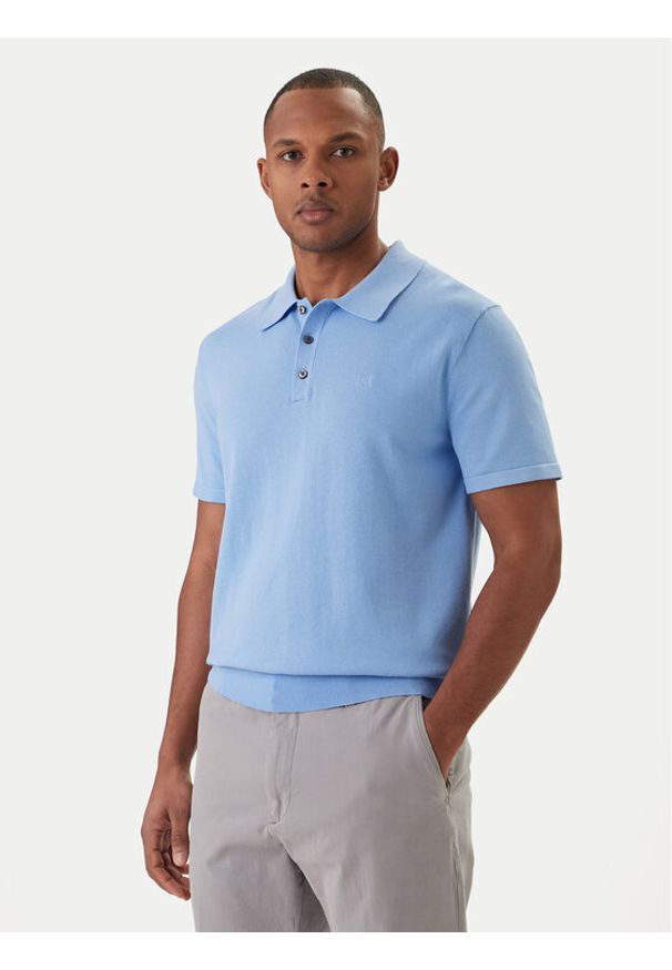 Calvin Klein Polo Supima LV04LC326G Niebieski Regular Fit. Typ kołnierza: polo. Kolor: niebieski. Materiał: bawełna