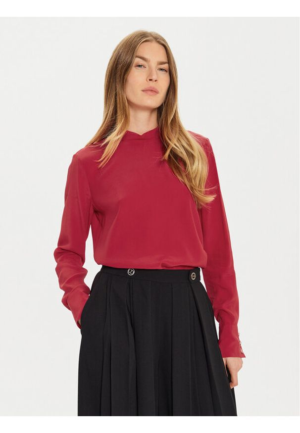 TwinSet - TWINSET Bluzka 242TT2341 Czerwony Regular Fit. Kolor: czerwony. Materiał: jedwab, wiskoza
