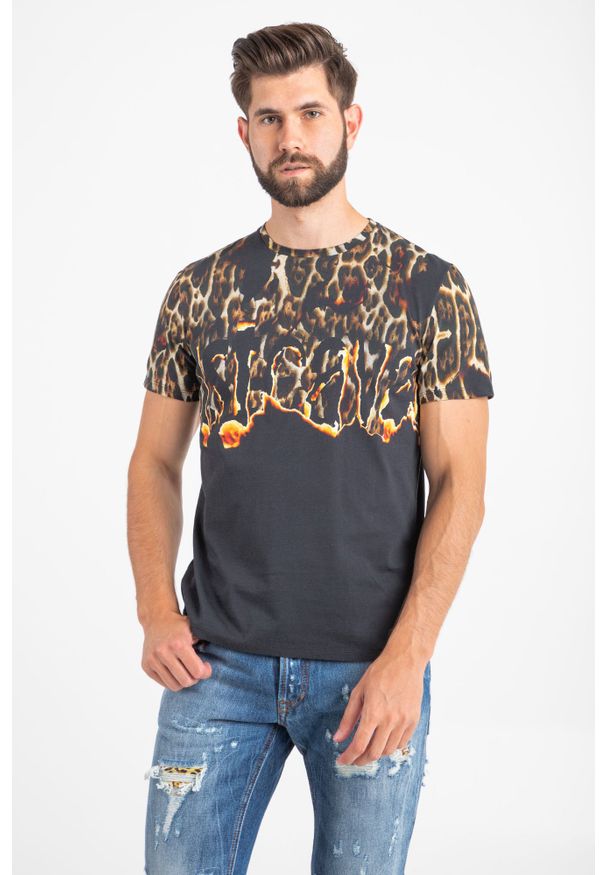 T-shirt Just Cavalli elegancki, w kolorowe wzory