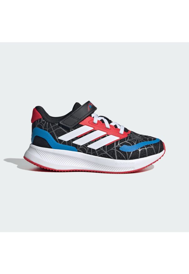 Adidas - Buty dla dzieci adidas Marvel Spider-man Runfalcon. Kolor: czerwony, biały, wielokolorowy, czarny. Wzór: motyw z bajki. Sport: bieganie