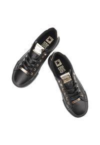 Big-Star - Czarne Sneakersy Big Star Sportowe Obuwie Damskie. Okazja: na co dzień. Kolor: czarny. Materiał: skóra ekologiczna