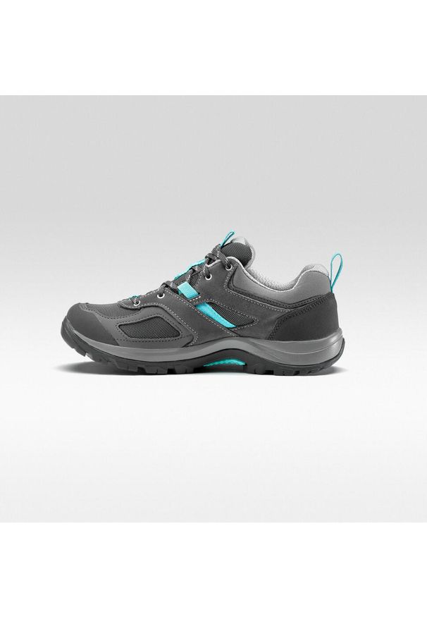 quechua - Buty turystyczne damskie Quechua MH100 niskie WTP. Kolor: szary, niebieski, wielokolorowy. Materiał: kauczuk. Styl: sportowy