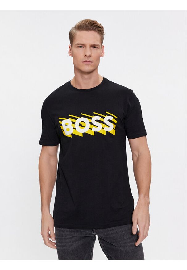 BOSS - Boss T-Shirt Teebossrete 50495719 Czarny Regular Fit. Kolor: czarny. Materiał: bawełna