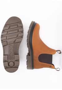 ecco - Sztyblety męskie brązowe ECCO GRAINER M CHELSEA BOOT. Nosek buta: otwarty. Kolor: brązowy. Materiał: guma, materiał, skóra, nubuk. Wzór: gładki #3
