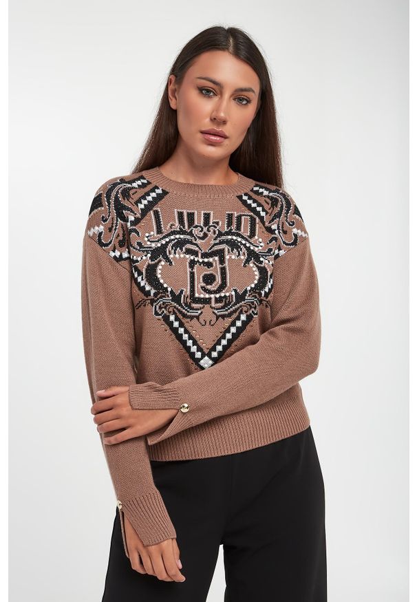 Liu Jo - Sweter damski wełniany LIU JO. Materiał: wełna