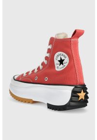 Converse trampki Run Star Hike HI damskie kolor czerwony A05136C. Nosek buta: okrągły. Zapięcie: sznurówki. Kolor: czerwony. Materiał: guma. Obcas: na platformie #3