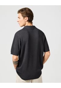 Wrangler - WRANGLER MĘSKA SWETER WRANGLER SS POLO SWEATER FADED BLACK 112364286. Typ kołnierza: polo #3