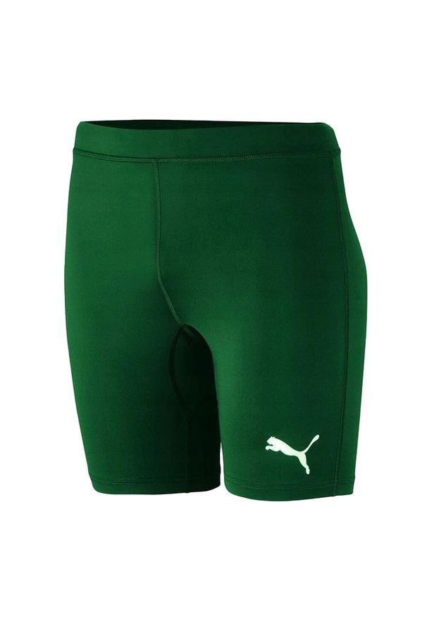 Puma - Spodenki Damskie Liga Base Layer. Kolor: zielony. Sport: turystyka piesza