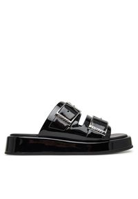 DKNY Klapki Leocadia K1674345 Czarny. Kolor: czarny. Materiał: skóra #1