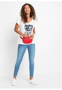 bonprix - Dżinsy Skinny, mid waist, krótsze nogawki. Kolor: niebieski. Długość: krótkie #3