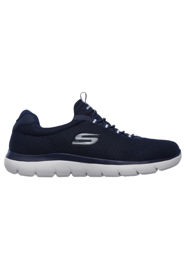 skechers - Męskie SUMMITS Sneakersy Granatowy. Zapięcie: bez zapięcia. Kolor: niebieski. Materiał: poliester, materiał. Szerokość cholewki: normalna