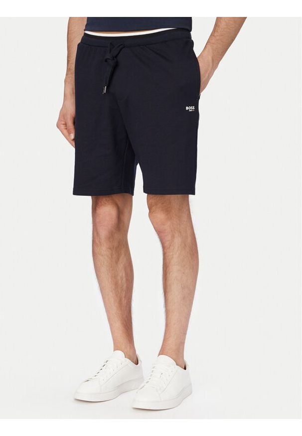 BOSS Szorty sportowe 50561493 Granatowy Regular Fit. Kolor: niebieski. Materiał: bawełna. Styl: sportowy