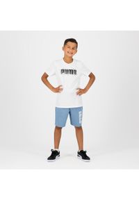 Spodenki dziecięce Puma. Okazja: na co dzień. Kolor: niebieski. Materiał: bawełna, włókno. Styl: sportowy, casual #2