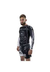 Koszulka sportowa męska Rashguard do MMA EXTREME HOBBY PSYCHO CLOWN. Kolor: czarny. Materiał: elastan, poliester. Długość rękawa: krótki rękaw. Długość: krótkie. Sport: fitness