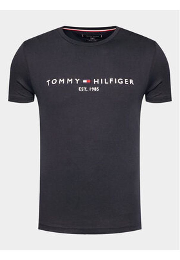 TOMMY HILFIGER - Tommy Hilfiger T-Shirt Core Logo Tee MW0MW11465 Granatowy Slim Fit. Kolor: niebieski. Materiał: bawełna